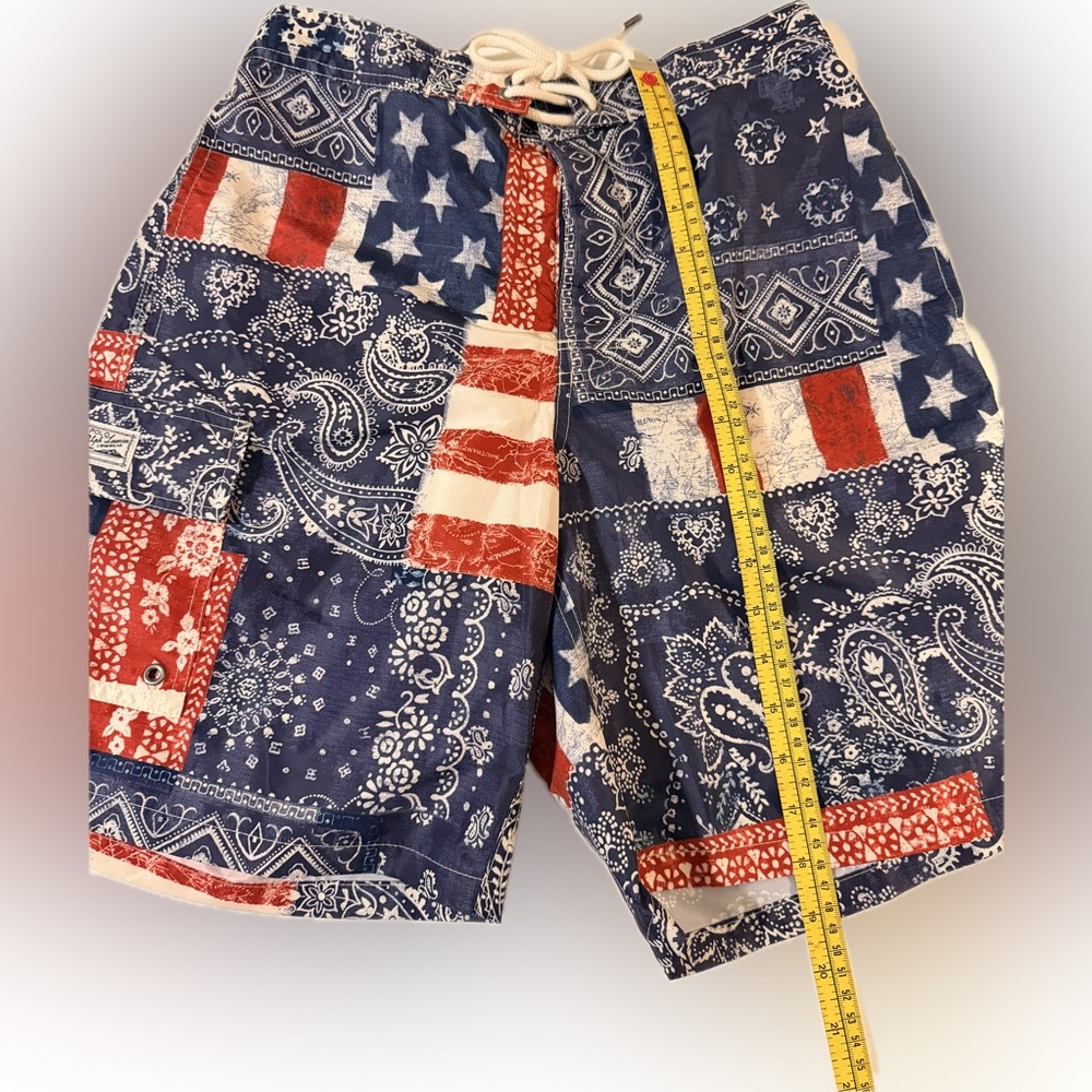 Polo Ralph Lauren Red, White, and Blue Swim Trunks